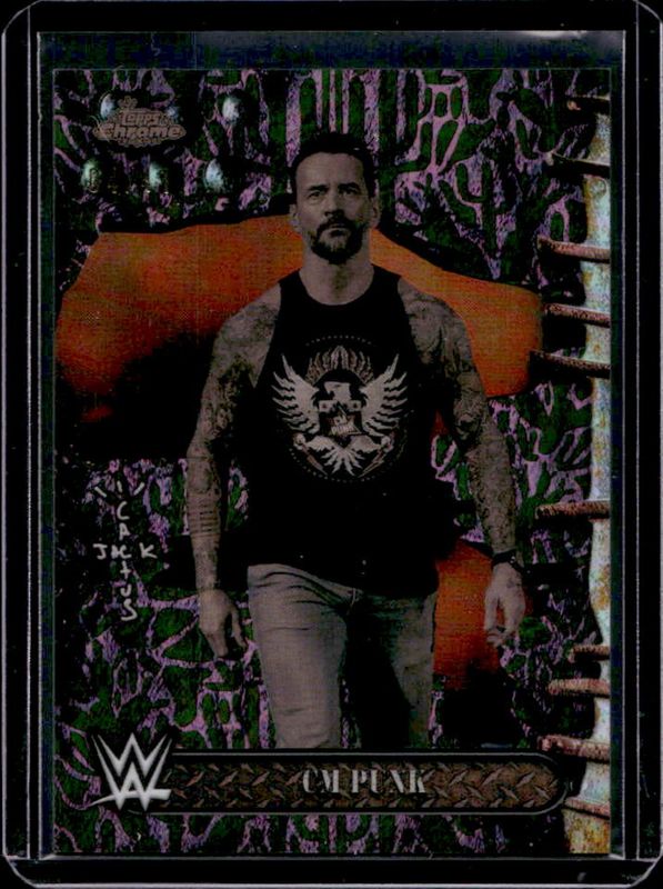 CM Punk 2025 Topps Chrome WWE x Cactus Jack #8 Base RAW