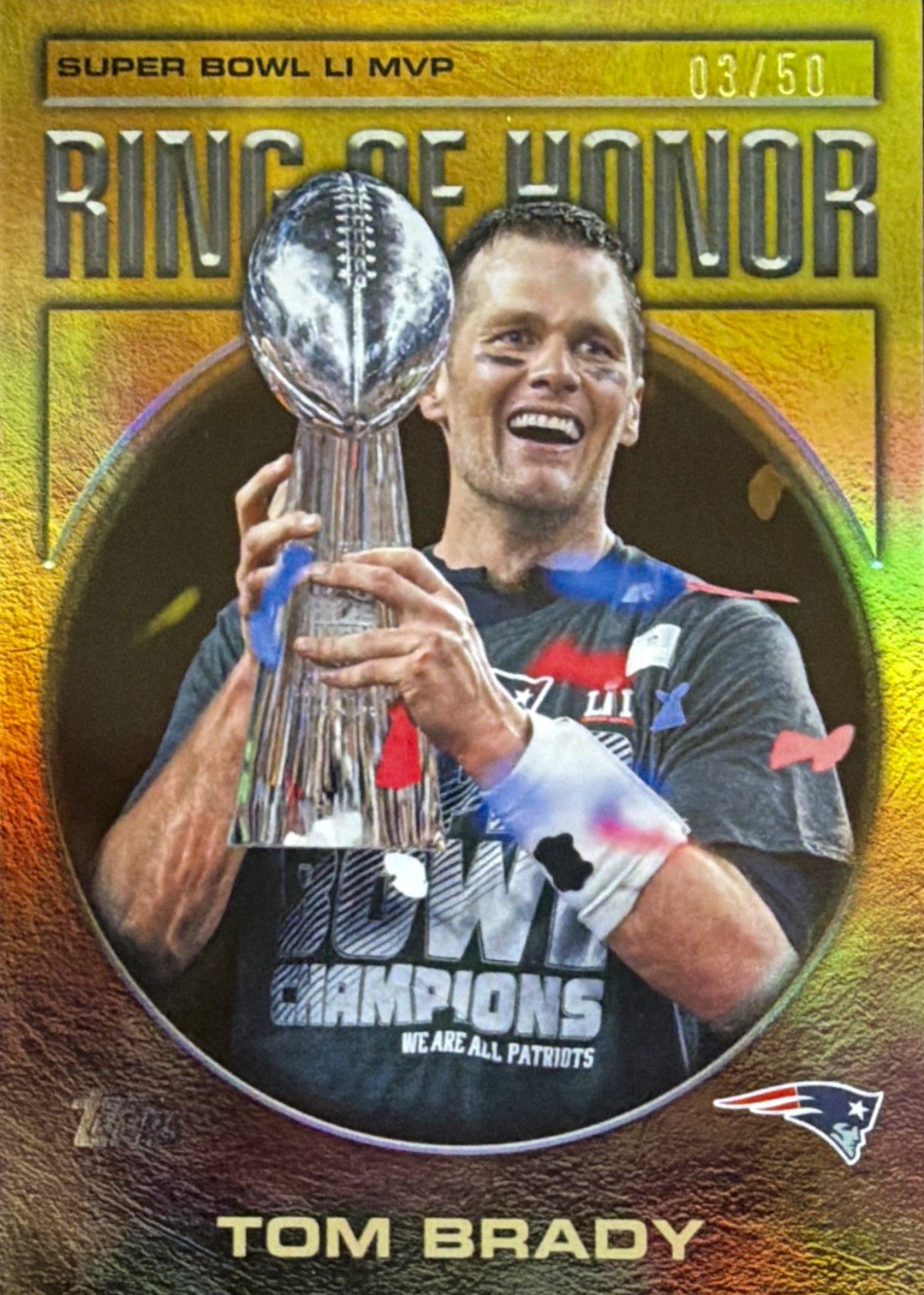 Tom Brady 2026 Topps Flagship #ROH-1 Ring of Honor - Gold /50 Price ...