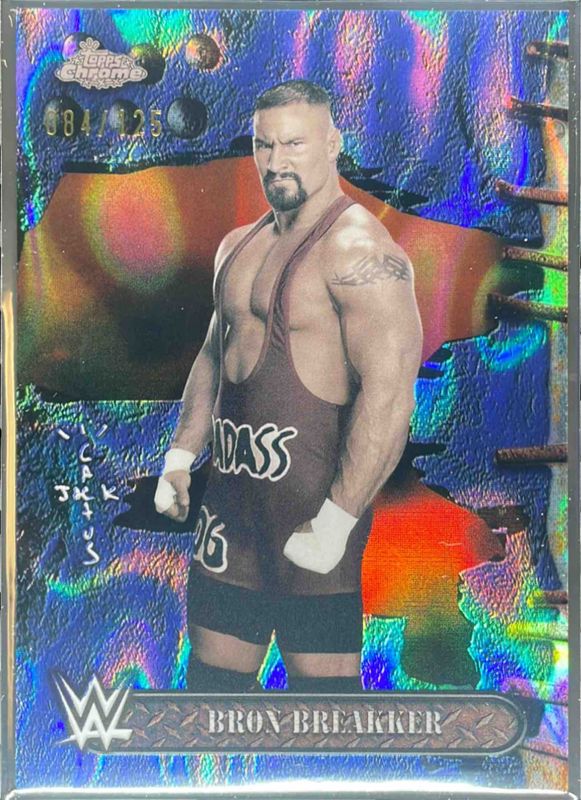 Bron Breakker 2025 Topps Chrome WWE x Cactus Jack #31 Blue Sonar Refractor /125 RAW