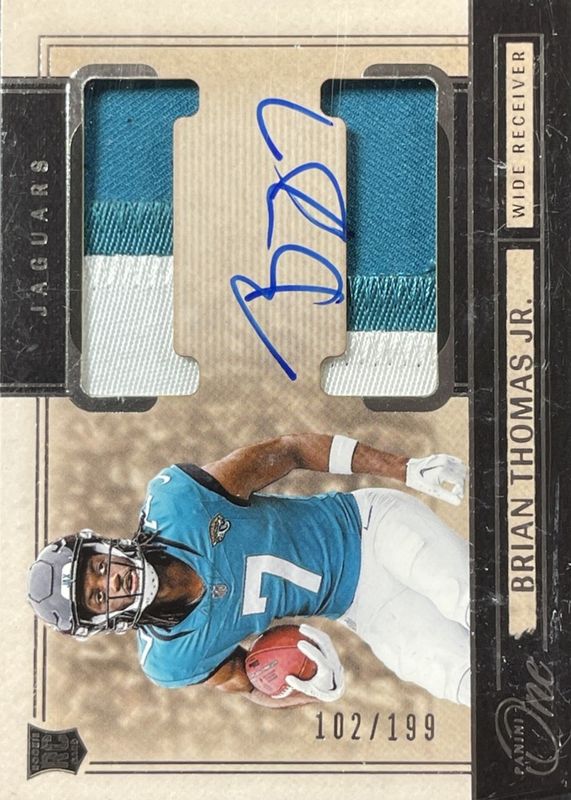 Brian Thomas Jr. 2024 One #33 Rookie Dual Patch Autographs /199 RAW