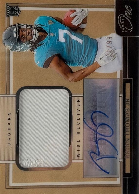 Brian Thomas Jr. 2024 One #103 Premium Rookie Patch Autographs /99 RAW