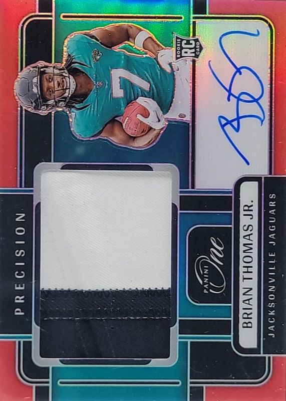 Brian Thomas Jr. 2024 One #303 Precision Rookie Patch Autographs - Red /60 RAW
