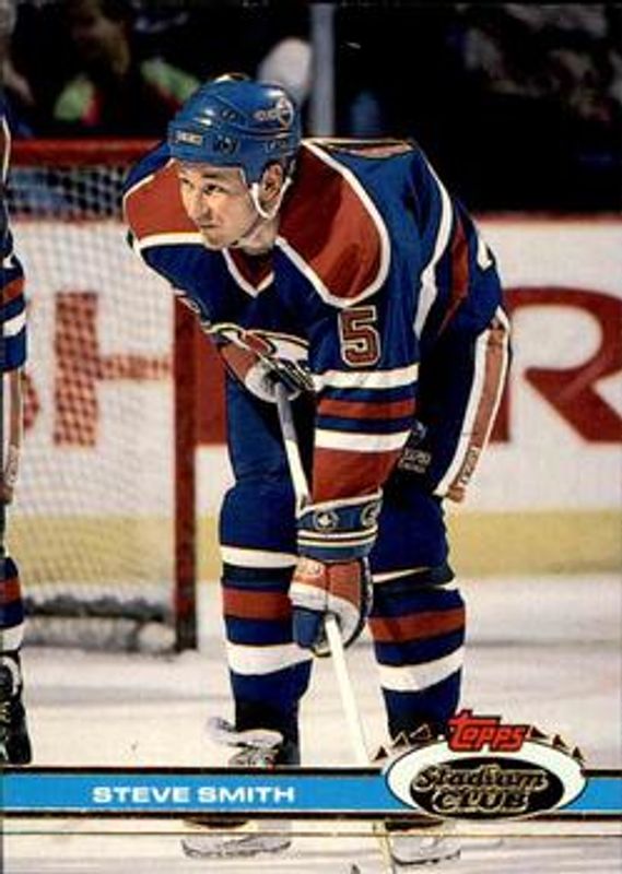 Steve Smith (NHL) 1991 Topps Stadium Club #230b Base RAW
