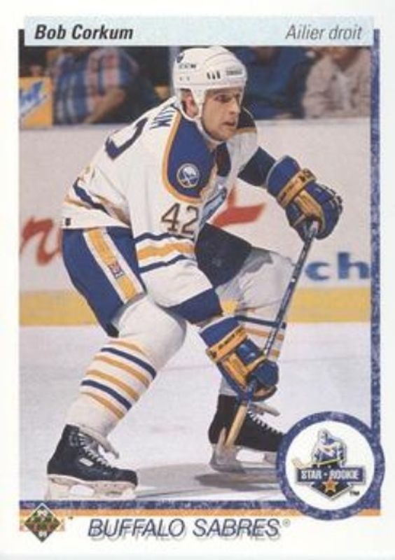Bob Corkum 1990 Upper Deck French #35b Base Rookie RAW