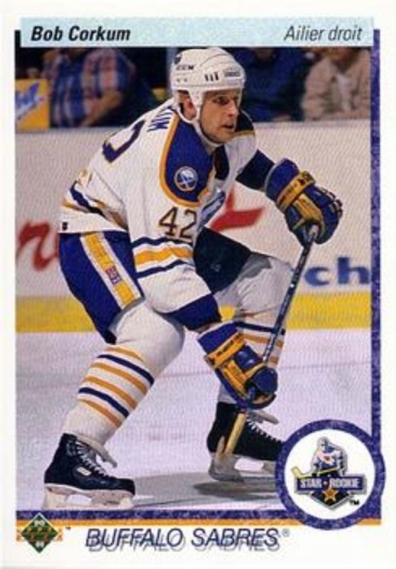 Bob Corkum 1990 Upper Deck French #35a Base Rookie RAW