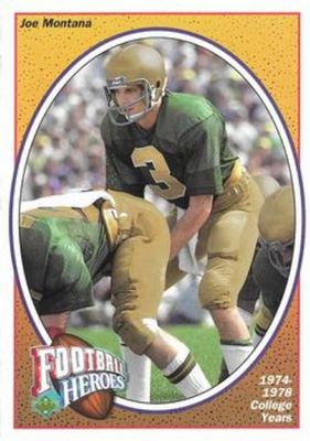 1991 Upper Deck Football Heroes: Joe Montana Box Bottoms 5x7