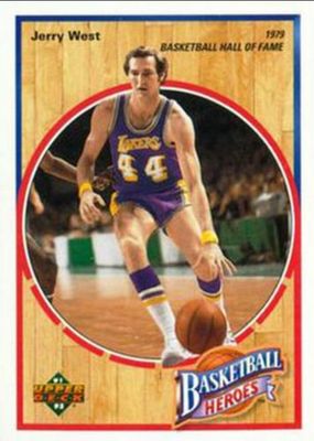 1991 Upper Deck #7 Basketball Heroes: Jerry West Box Bottoms
