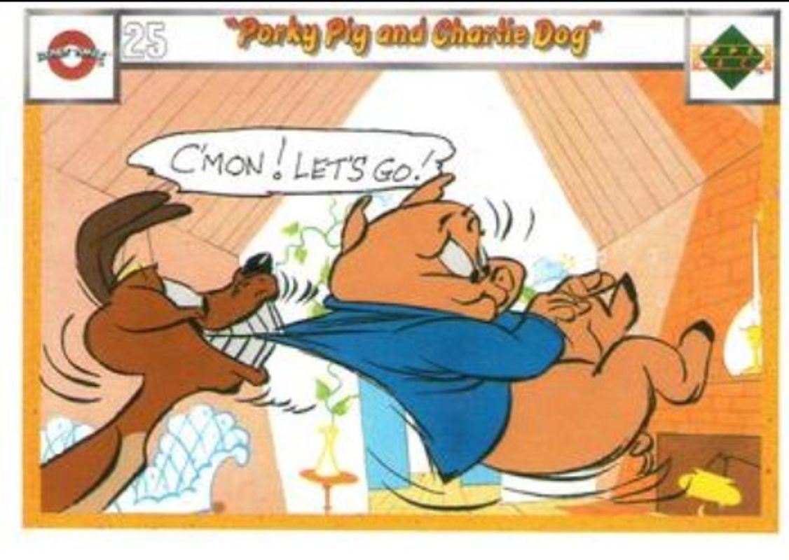 Porky Pig and Charlie Dog 1990 Upper Deck Comic Ball #25-/-28 Base RAW