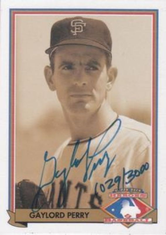 Gaylord Perry 1991 Upper Deck #H2 Heroes of Baseball Autographed /3000 RAW