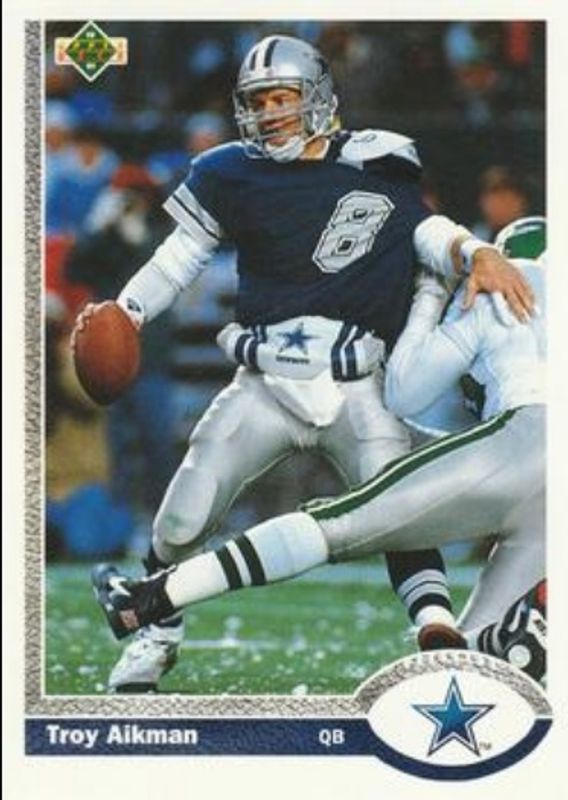 Troy Aikman 1991 Upper Deck #152 Base RAW