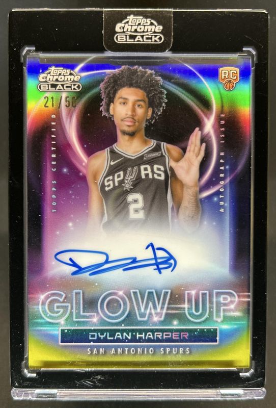 2025 Topps Chrome Black #GU-DH Glow Up Signatures - Gold Refractor /50