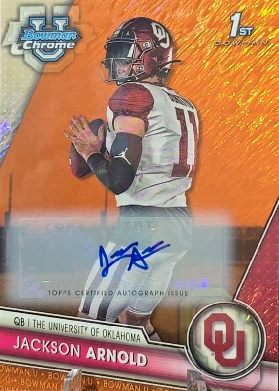 2023 Bowman Chrome University #102 Prospect Auto - Orange Shimmer Refractor /25 (1st)