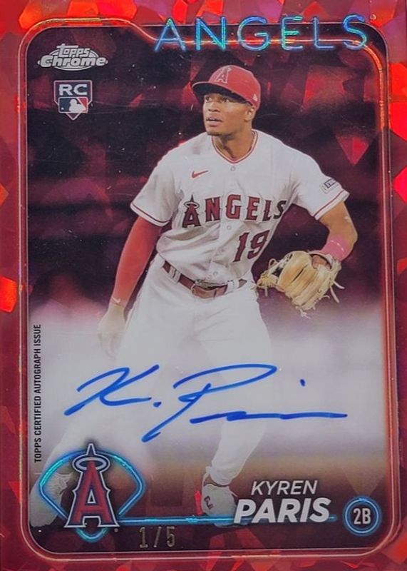 Kyren Paris 2024 Topps Chrome Sapphire Edition #CSA-KP Autographs - Red /5 Rookie RAW