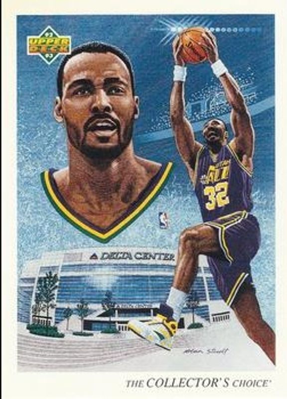 Karl Malone 1992 Upper Deck #44a Base RAW
