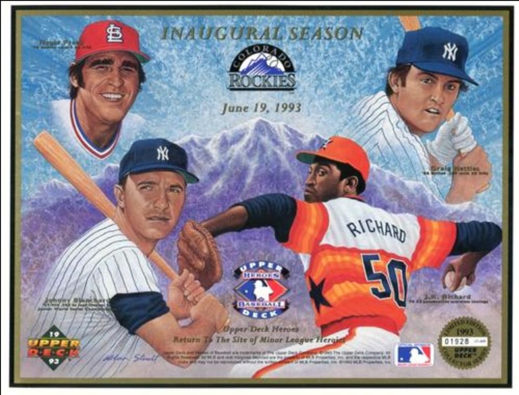 Johnny Blanchard / JR Richard / Roger Freed 1993 Upper Deck Heroes of Baseball Base /53600 RAW