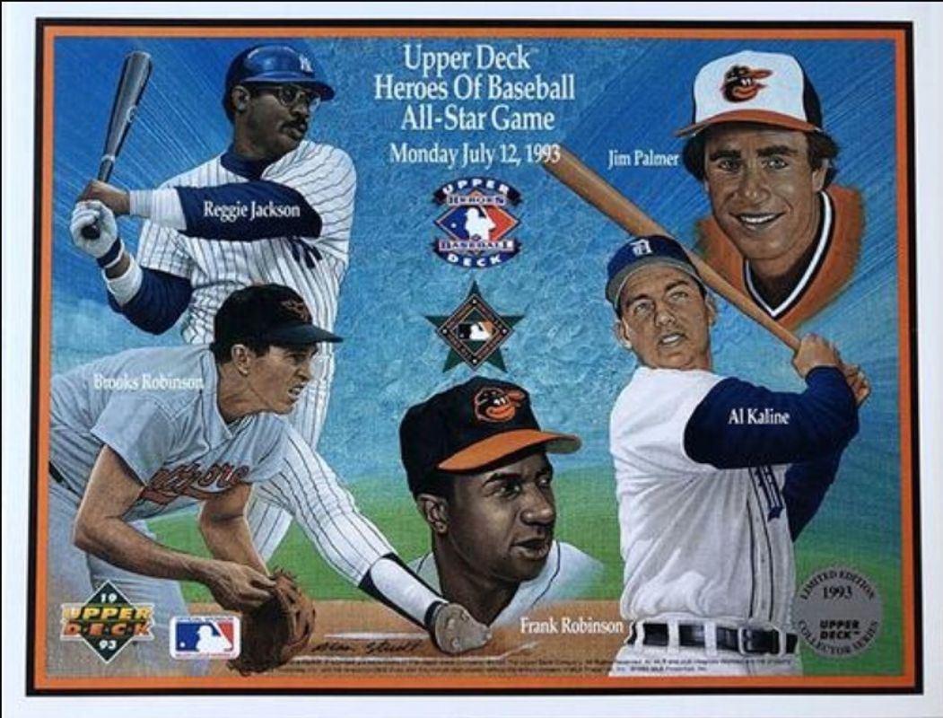 Al Kaline / Brooks Robinson / Frank Robinson / Jim Palmer / Reggie Jackson 1993 Upper Deck Heroes of Baseball Base /53600 RAW