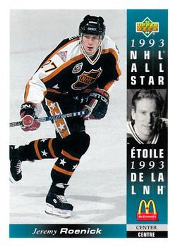 Jeremy Roenick 1993 Upper Deck McDonald's NHL All-Stars #McD-12 Base RAW