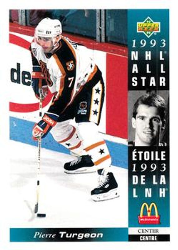 Pierre Turgeon 1993 Upper Deck McDonald's NHL All-Stars #McD-27 Base RAW