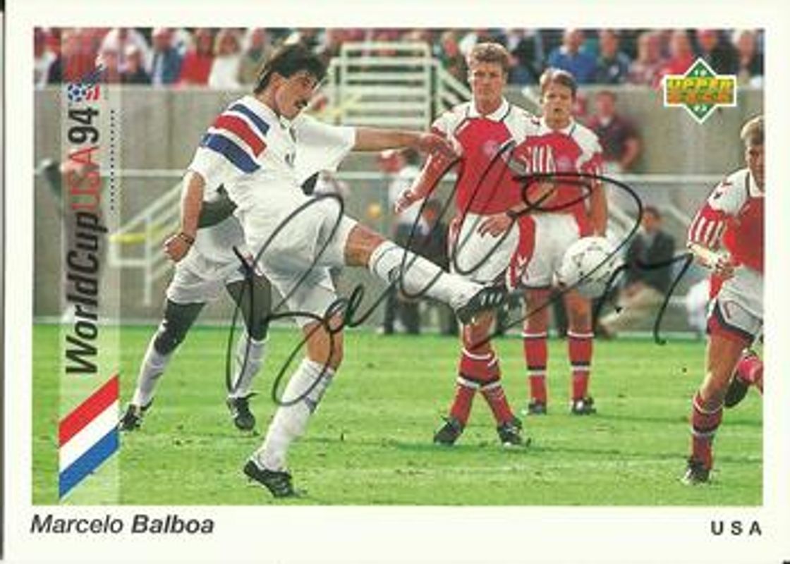 1993 Upper Deck World Cup Preview (English/Spanish) #28 USA Autographed Factory