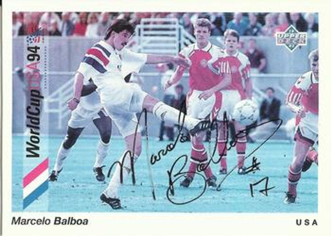 1993 Upper Deck World Cup Preview (English/Spanish) #28 USA Autographed
