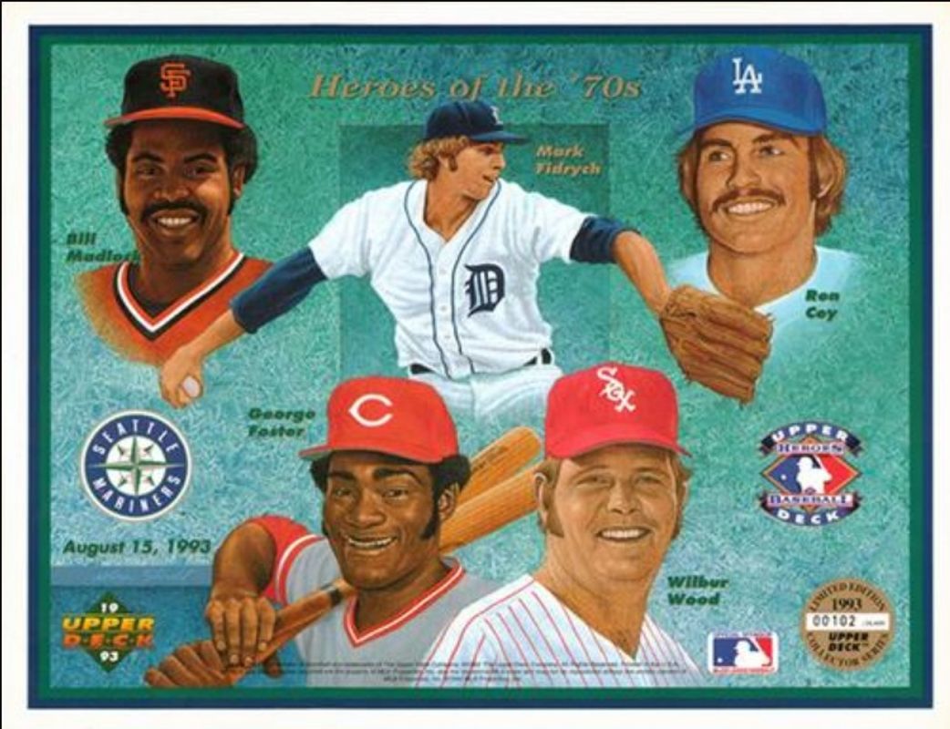 Bill Madlock / George Foster / Mark Fidrych / Ron Cey 1993 Upper Deck Heroes of Baseball Base /53600 RAW