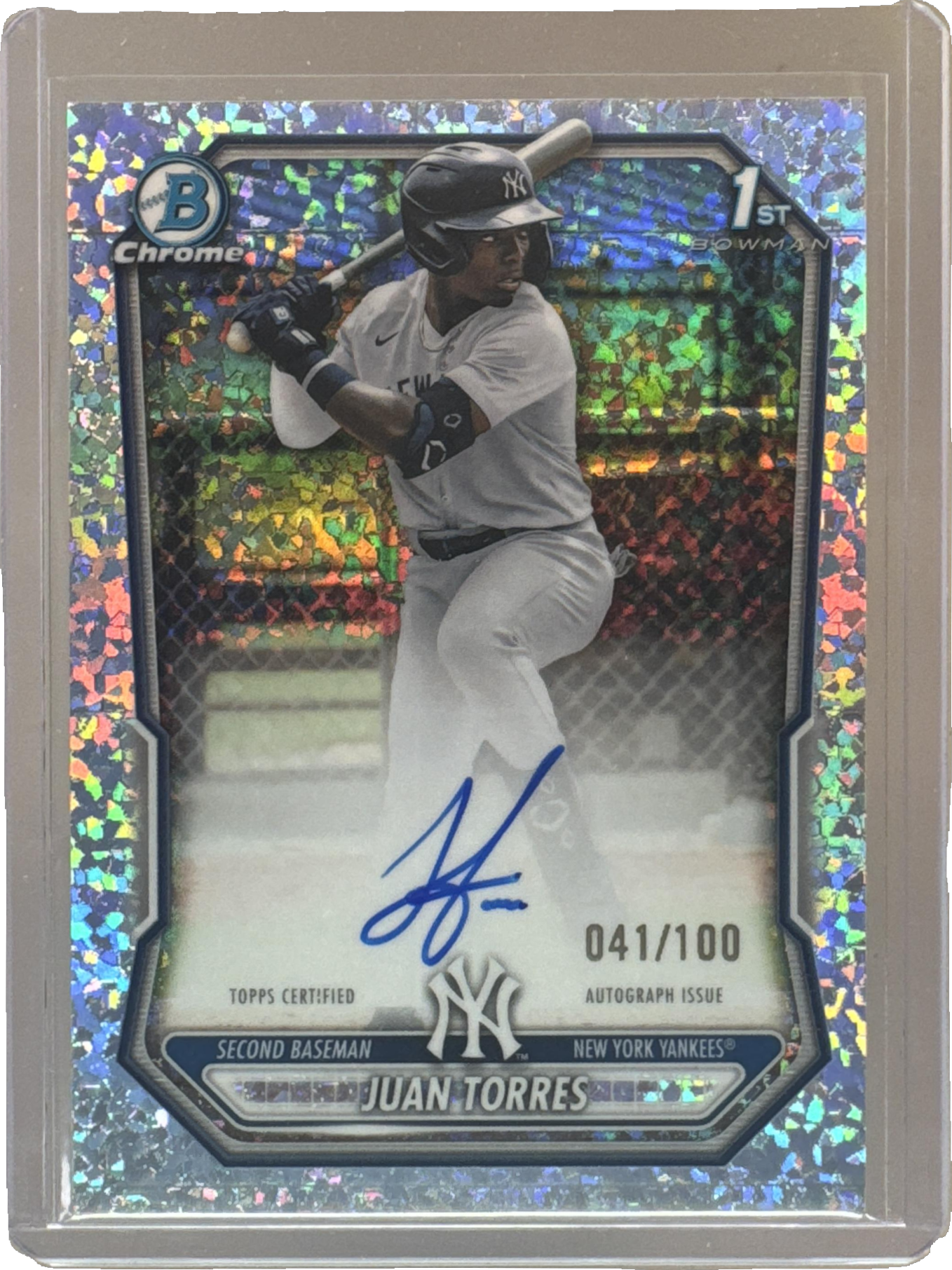 スポーツ選手 2017 bowman chorme torres refractor auto Juan Torres 2026 Bowman Chrome #CPA-JT Chrome Prospect Autographs