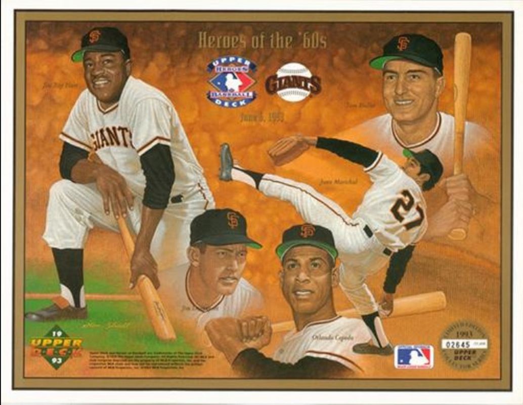 Jim Davenport / Jim Ray Hart / Juan Marichal / Orlando Cepeda 1993 Upper Deck Heroes of Baseball Base /53600 RAW