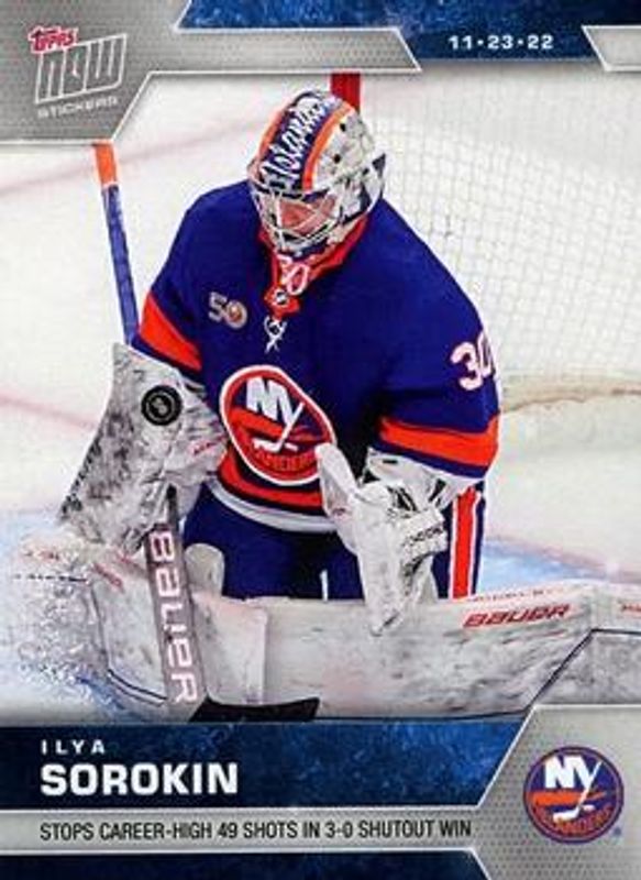 Ilya Sorokin 2022 Topps Now NHL Stickers #78 Base RAW