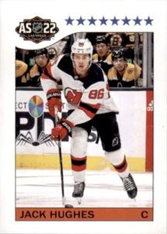 Jack Hughes 2022 Topps NHL Sticker Collection #593 Base RAW