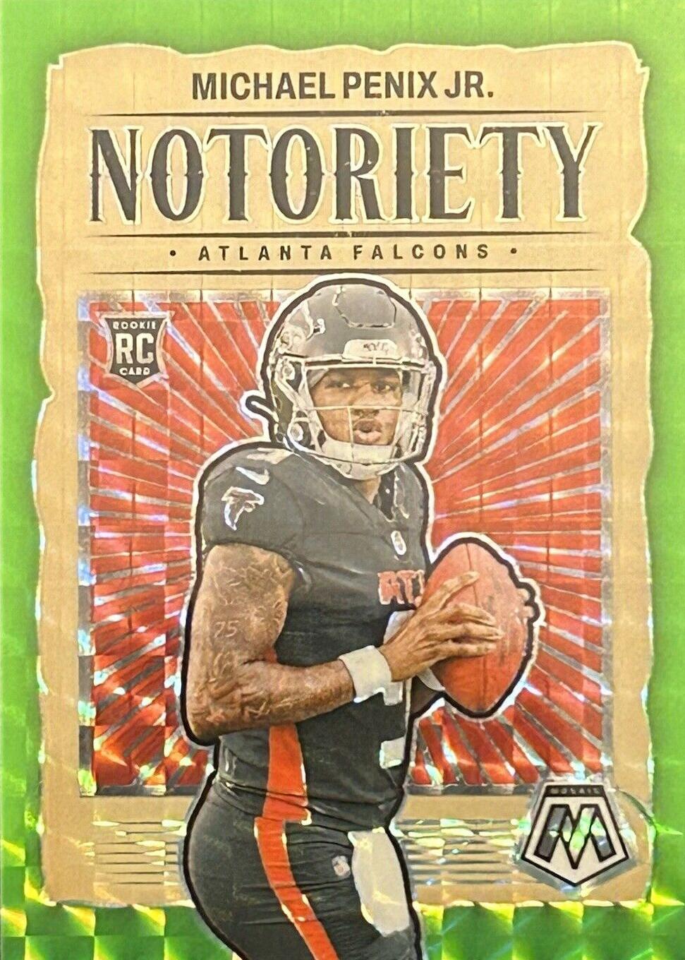 Michael Penix Jr. 2024 Mosaic #20 Notoriety - Green Fluorescent