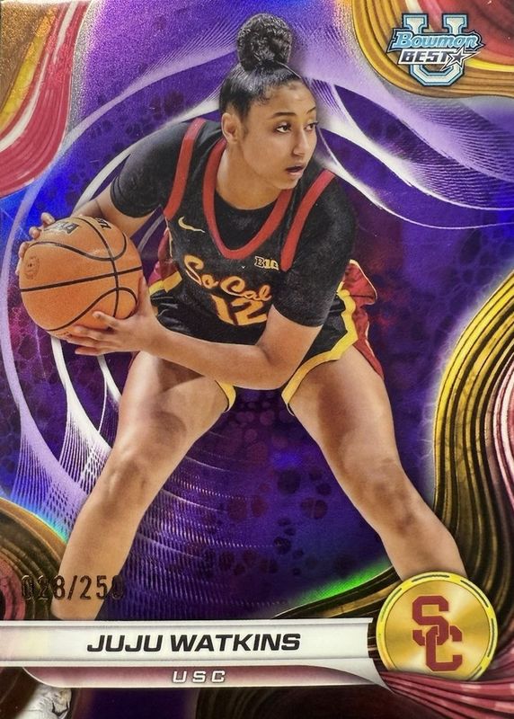 JuJu Watkins 2024 Bowman Best University #37 Purple Refractor /250 RAW