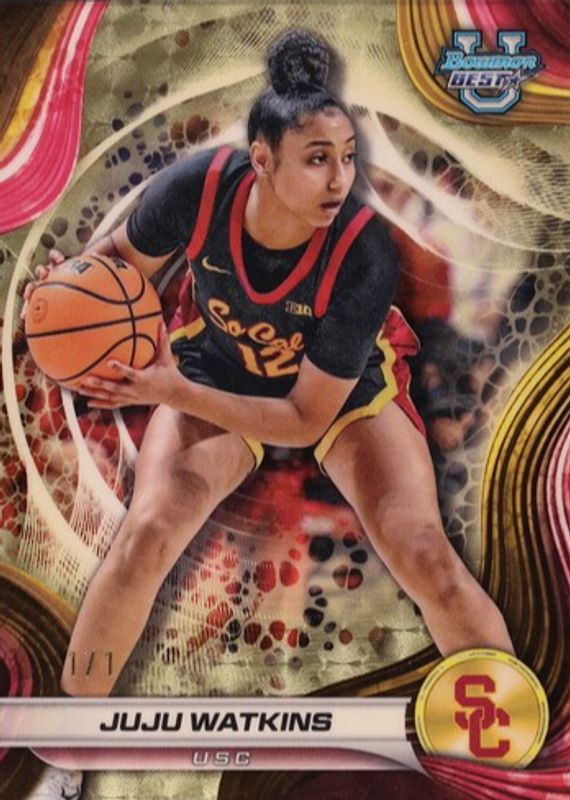 JuJu Watkins 2024 Bowman Best University #37 Superfractor /1 RAW