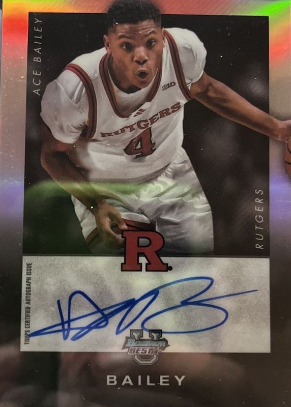 Ace Bailey 2024 Bowman Best University #B24-AB Best of 2024 Autographs - Refractor RAW