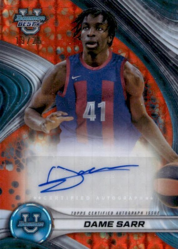 2024 Bowman Best University #B24-DS Best of 2024 Autographs - Orange Geometric Refractor /25