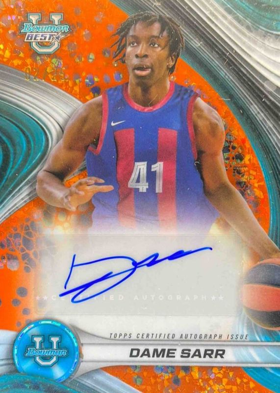2024 Bowman Best University #B24-DS Best of 2024 Autographs - Orange Mini-Diamond Refractor /25