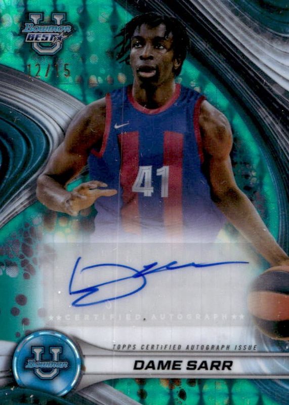 2024 Bowman Best University #B24-DS Best of 2024 Autographs - Teal Geometric Refractor /15
