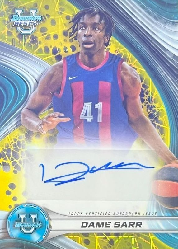 2024 Bowman Best University #B24-DS Best of 2024 Autographs - Yellow Lazer Refractor /75