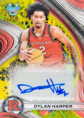 2024 Bowman Best University #B24-DHA Best of 2024 Autographs - Yellow Lazer Refractor /75
