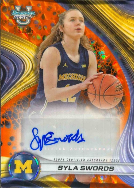 2024 Bowman Best University #B24-SSW Best of 2024 Autographs - Orange Geometric Refractor /25