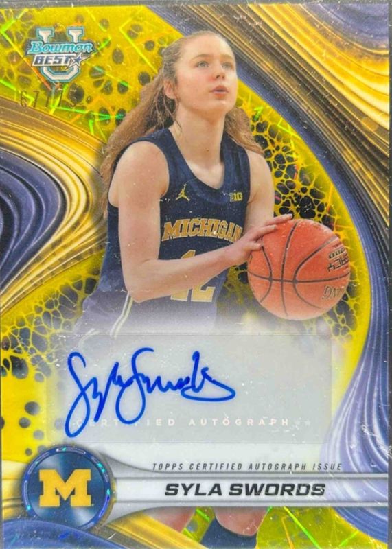 2024 Bowman Best University #B24-SSW Best of 2024 Autographs - Yellow Lazer Refractor /75