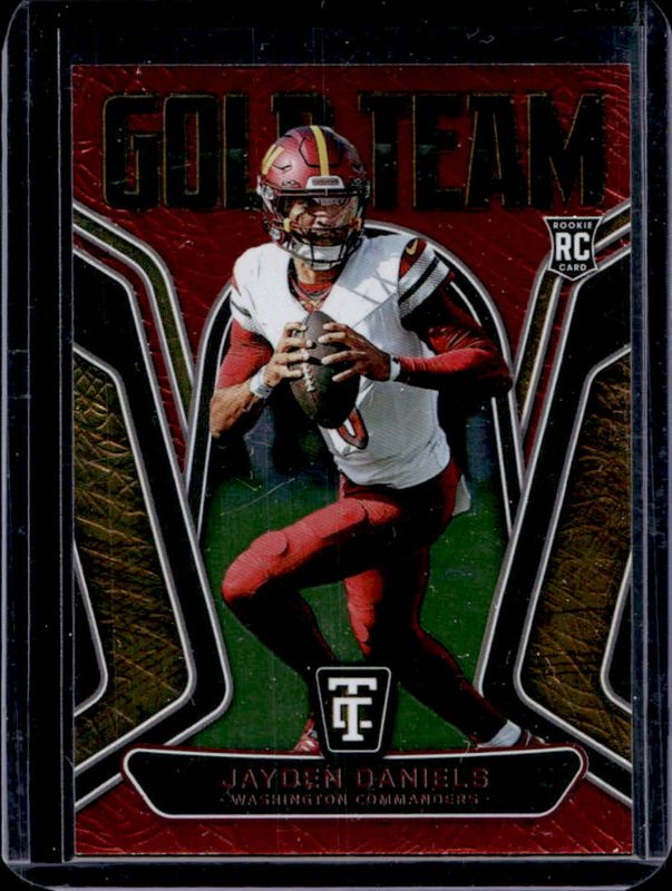 Jayden Daniels 2024 Totally Certified #21 Gold Team - Mirror Red /249 Rookie RAW
