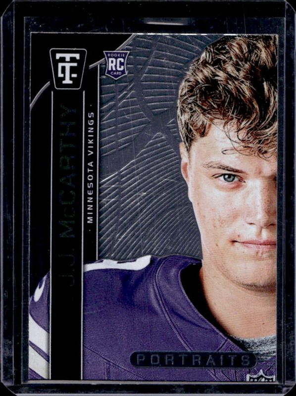 JJ McCarthy 2024 Totally Certified #10 Portraits Rookie RAW