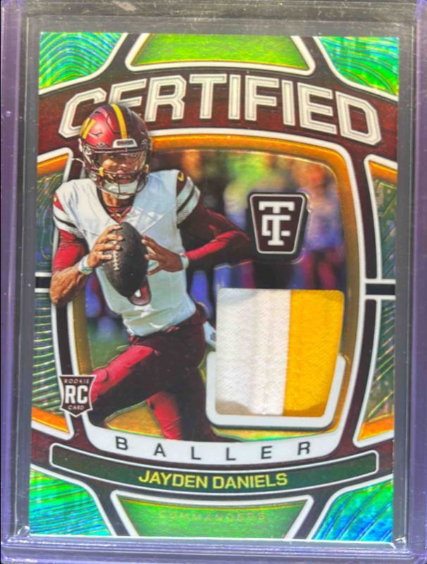 Jayden Daniels 2024 Totally Certified #6 Certified Baller - Mirror Platinum Camo /35 Rookie RAW