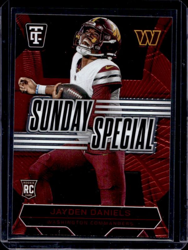 Jayden Daniels 2024 Totally Certified #18 Sunday Special Red /249 Rookie RAW