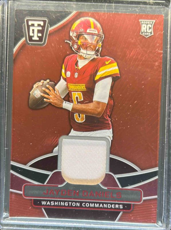 Jayden Daniels 2024 Totally Certified #6 Totally Certified Materials - Mirror Red /99 Rookie RAW