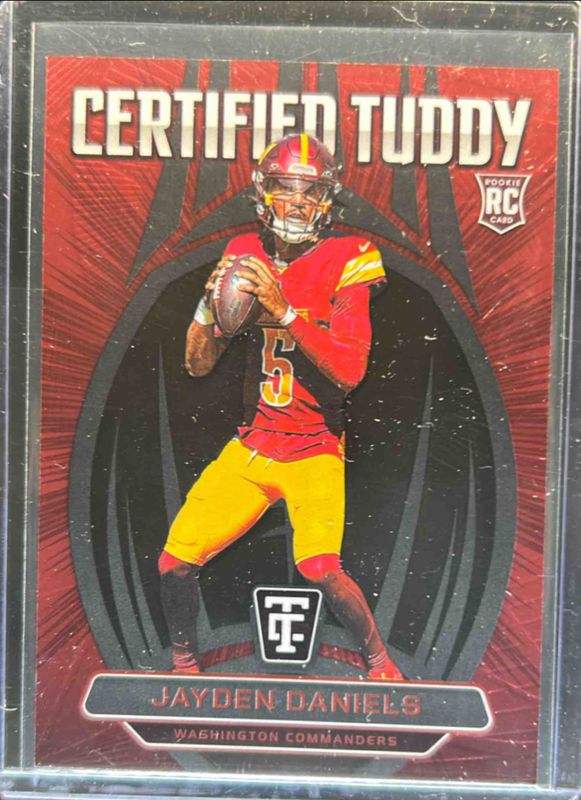 Jayden Daniels 2024 Totally Certified #4 Certified Tuddy - Mirror Red /249 Rookie RAW