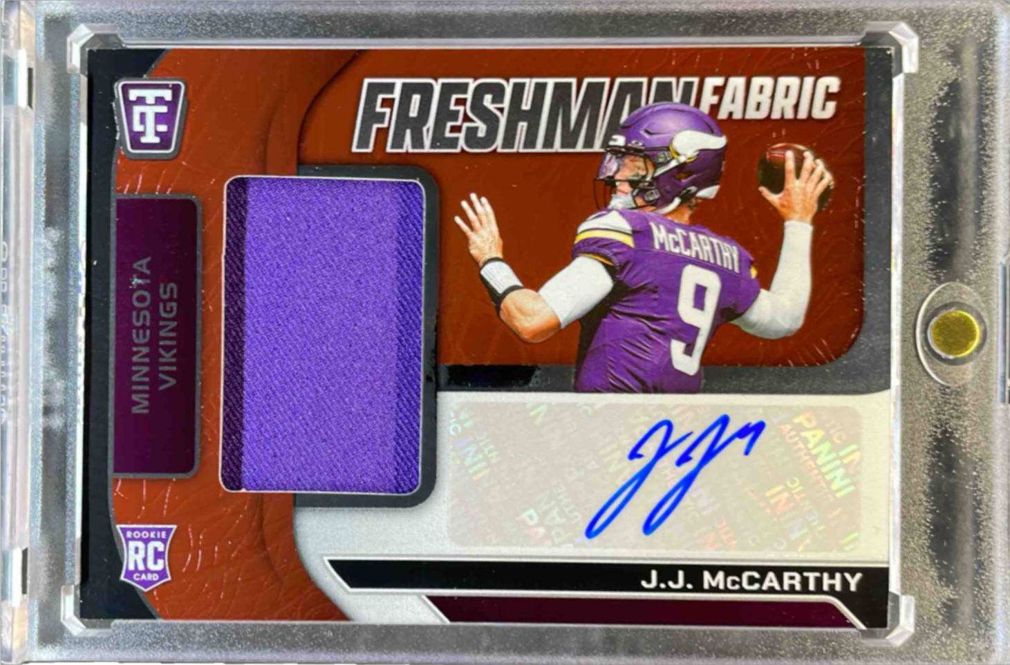 JJ McCarthy 2024 Totally Certified #1 Freshman Fabric Signatures ...