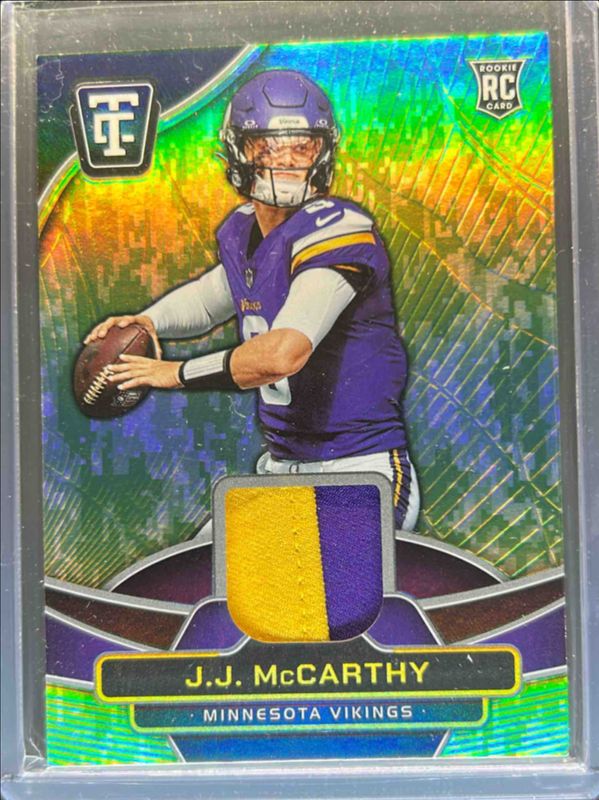 JJ McCarthy 2024 Totally Certified #13 Totally Certified Materials - Mirror Platinum Camo /35 Rookie RAW