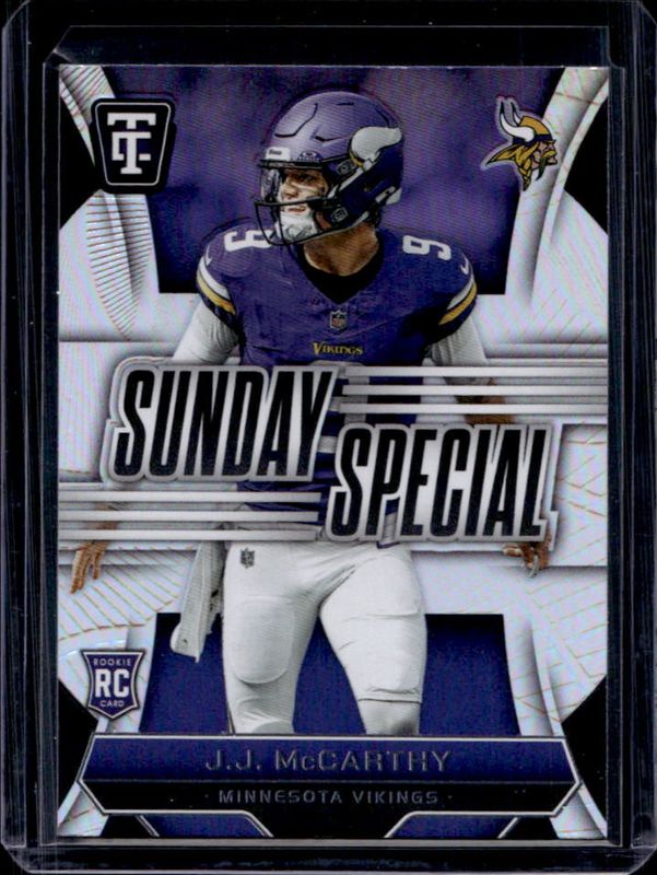 JJ McCarthy 2024 Totally Certified #24 Sunday Special Rookie RAW