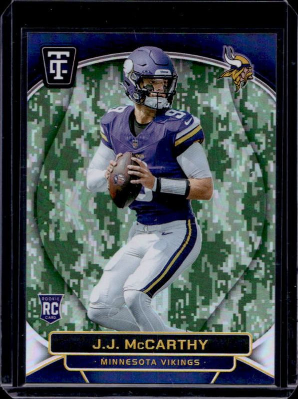JJ McCarthy 2024 Totally Certified #127 Rookies - Mirror Platinum Camo /35 RAW